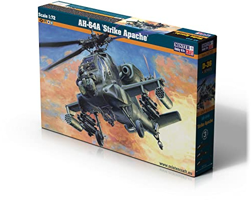 Mistercraft Modellbausatz AH-64A Strike Apache Maßstab 1:72, Plastikbausatz, Bausatz zum Zusammenbauen Kunststoffmodell, Bauanleitung, 245mmx198mm