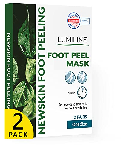 Exfoliating foot peel mask for hard skin, feet peeling socks, baby feet foot peel, foot exfoliant, foot treatment for hard skin, dermatologically tested, 2 pairs (up to size W8/M8.5 EU43)