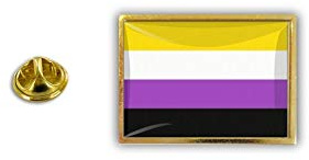 Akachafactory pin flaggenpin flaggen Button pins anstecker Rainbow Genderqueer Non Binary