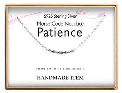 Patience Morse Code Halskette S925 Sterling Silber Morse Code Anhänger Halskette Frauen Schmuck Geburtstag Geschenke für Freunde