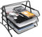 Filing Trays, Mesh Letter Tray 3-Tier Office File Desk Tidy Sorter Organiser Document Paper Letter Metal Mesh Trays Stationary Holder