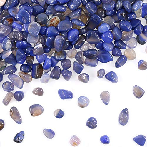 Swpeet Agate Bleu Laité Pierre Précieuse Écrasée Cristal de Quartz Naturel 0,5 kg, 0,9-1,3 cm - Bijoux et Décoration