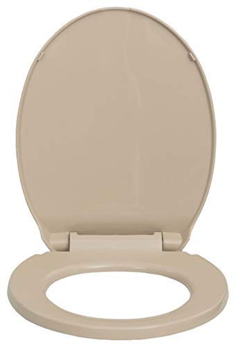 Festnight Toilettensitz mit Absenkautomatik Beige Oval WC Sitz Deckel Klodeckel Klositz Klobrille Toilettendeckel