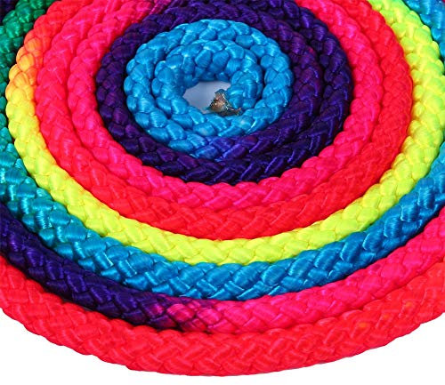 Rhythmisches Gymnastikseil, Regenbogenfarbe Festes Rhythmisches Gymnastikseil für Wettkampfkunsttraining Gymnastik Sport