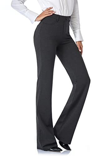 Tapata Damen 71cm/76cm/81cm/86cm Bootcut Stretch-Hose mit 4 Taschen, Tall/Lang/Regulär/Petite Für Büro Business Alltag Elegante Hose 76cm Dunkelgrau L