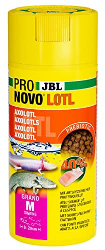 JBL PRONOVO LOTL GRANO, Hauptfutter für Axolotl von 8-20 cm, Fischfutter-Granulat, Größe M, 250 ml