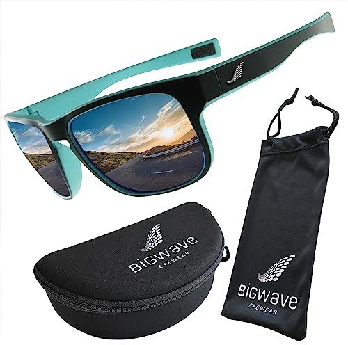 BIGWAVE Strandbrille Blau unisex mit 100% UV-400-Schutz – Bruchsichere, leichte und hochflexible Sport- und Freizeitbrille. Auch zum Radfahren oder Laufen.