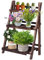 RELAX4LIFE Scaffale Pieghevole per Piante a 3 livelli in Legno, Porta Piante Fiori con Struttura Triangolare, Scaletta Decorativa per Giardino,Cortile e Balcone (Modello 13)