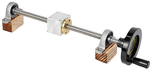 wgd Daluogan Vite di Piombo T12, Vite Guida con Piombo con Volantino Vite A Rotaia 12mm 250 300 400 500mm Orizzontale/Staffa Verticale Scorriere Fai da Te Semplice