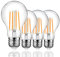 TopLeder E27 LED Bulbs, Dimmable 10W E27 Screw Bulb, 3000K Warm White 1000 Lumen, 100W Incandescent Equivalent, A60 BC GLS Clear Glass LED Filament Bulbs - Pack of 4