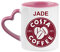 Giftme Personalised with Any Name Costa Unique Heart Handle Ceramic Mug Coffee Tea Mug. (Pink Mug)
