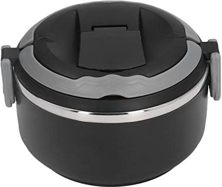 Fiambrera Campus, Fiambrera Bento de Estilo Japonés Fiambrera de Acero Inoxidable Fiambrera Térmica Portátil Recipiente de Comida de Gran Capacidad para la Oficina de la Escuela(Liner negro 304)