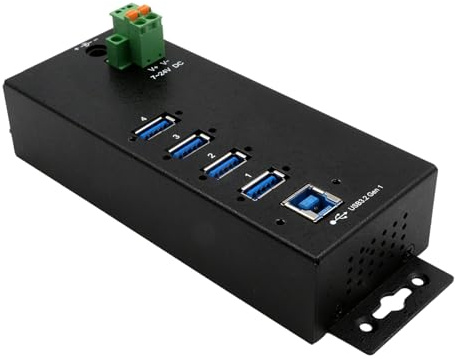 EXSYS EX-1186HMVS-2 USB 3.2 Gen 1 Metall HUB mit 4 Ports mit Überspannungsschutz