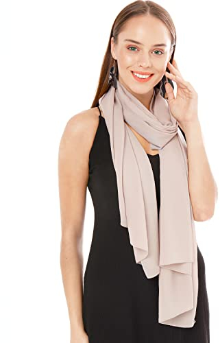Chiffon Schal Damen Grau - Seidenweich und Federleicht - Eleganter Halstuch Schal - Polyester Tuch Halstuch Damen Frühling Sommer - Pflegeleichtes Schaltuch - Damenschal Leicht (Grau)