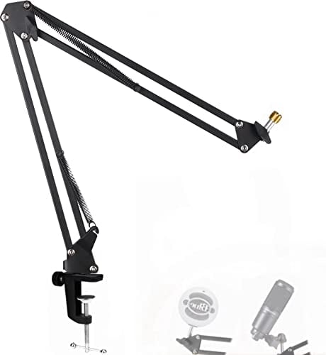 Mic Boom Arm - Heavy Duty Mic Boom Arm Desk Mount Adjustable Suspension Mic Stand Compatible with Audio-Technica AT2020, AT2020USB+, AT2035, ATR2500-USB, ATR2100-USB, Blue Snowball Mikrofon