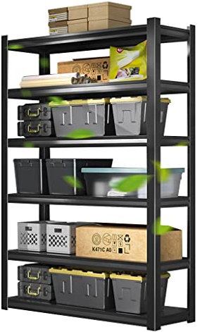 FIFOR Garagenregal, strapazierfähig, verstellbare 6-stöckige Metallregale zur Aufbewahrung, Mehrzweckregal, for Badezimmer, Wohnzimmer, Balkon, Küche (Color : A, Size : 60 * 40 * 183cm)