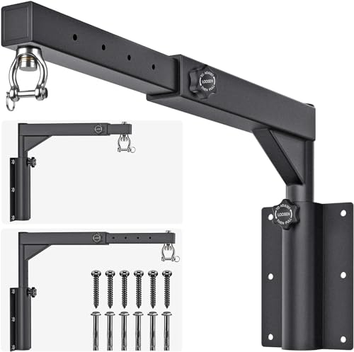 BeneLabel Boxsack Halterung, Wandhalterung Schwererbar Sandsack Befestigung Wand Verstellbar Aufhängung Ständer Stille Rotation mit 44-64cm Einstellbarer Länge & 33-45cm Höhe, 250-500lbs