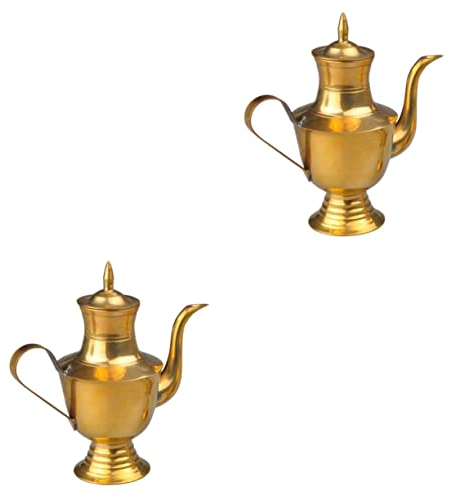 2 Pz Fiaschetta Vintage Brocca in Rame Martellato Bottiglia Di Vino in Ottone Brocca D'acqua in Rame Acqua Di Rame Caffettiera D'epoca Piccola Brocca Di Rame Vaso Di Vino Bicchiere