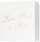 Calculs from Miss to Mrs Picture Book for Instax Film, Polaroid Bridal Shower Guest Book Blank Pages Bride to Be Scrapbook, 21.6 cm Square White Cover Rose Gold Script