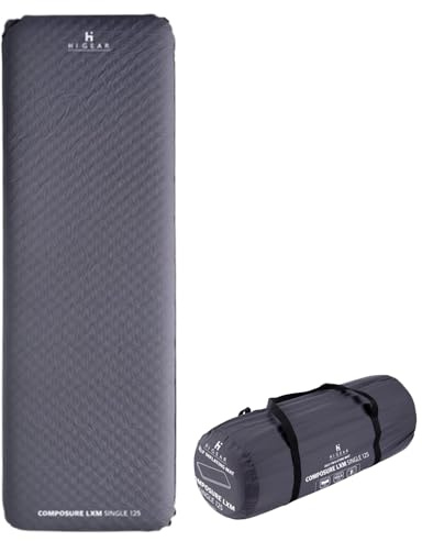 Hi-Gear Composure LXM 12.5 Single Sleeping Mat with Drawstring Carry Bag, Self Inflating Camping Mat for 1 Person, Camping Equipment