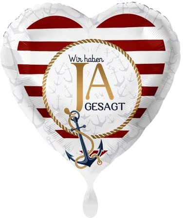 Folienballon Herz - Wir haben Ja gesagt Maritim - 43cm premioloon