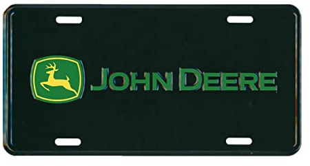 John Deere License Plate with Ag Logo, Black