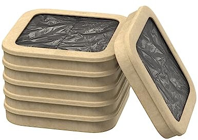 TOWNEW T1/T1S/T Air X/T Air Lite Anneaux de recharge officiels pour poubelle de cuisine intelligente, sacs poubelle durables pour poubelle électrique automatique - 6 anneaux de recharge - Jusqu'à 150