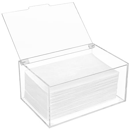Winter Shore Dryer Sheets Acryl Aufbewahrung - Acryl Box Transparent mit Deckel für Reinigungsmittel, Wäscheklammern, Trocknerbälle, Waschmittel Pods - Rechteckig, Maximales Fassungsvermögen 1,8 L