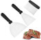 Spatule en Métal, Spatule en Acier Inoxydable, Accessoires pour Barbecue, Spatule à Hamburger, Spatule à Crêpes, Idéal pour Barbecue Dessus Plat, Avec Poignée Résistante à la Chaleur(3PCS)