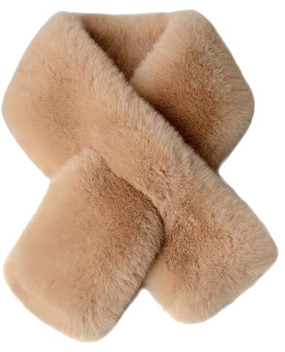HEYANN Schal Damen in Pelzoptik aus Kunstpelz 80cm Damen Kunst Pelz Schal Pelzkragen Schal Winter Plüsch Warmer Schal Kunstpelz Kunstfell