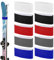 PEUTIER 10st Skigurte Verstellbar, Ski Binder Eva Skibinder Skiwickel Skiwickelgurte mit Schützendem Design zum Tragen von Skiausrüstung Winter Weihnachten (Rot, Blau, Weiß, Schwarz, Grau)