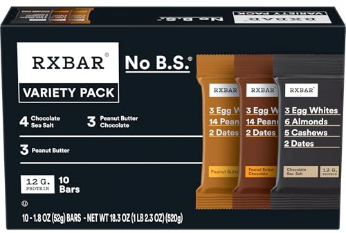 RXBAR Protein Bars, Protein Snack, Snack Bars, Variety Pack, 18.3oz Box (10 Count)