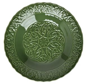 MYBAQ, Stoviglie vintage in ceramica verde scuro, piatti piani in ceramica, piatti piani in porcellana, adatti al microonde, lavabili in lavastoviglie, per bistecche, pasta, insalate di verdure,