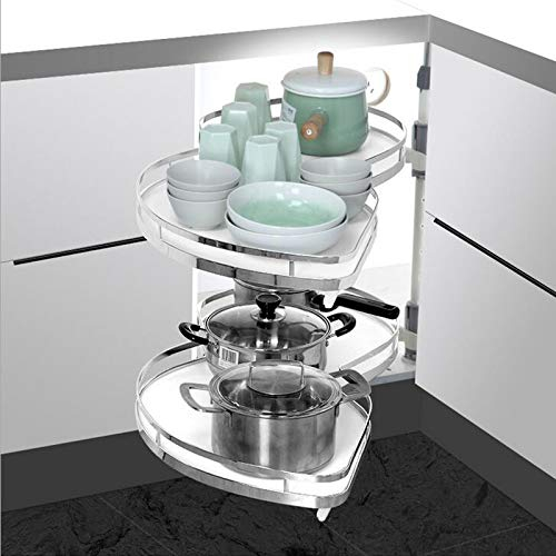 WTAILYSOUE Eckschrank Küchenauszug, Küchenschrank, Eckschrankbeschlag, Nachrüst-Teleskopschublade, Links offen, Kücheneckschrank, Karussell, höhenverstellbar, leises Schließsystem | UK-Versand