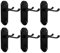 Bwintech 6 Sets Matt Black Richmond Lever on Plate, Latch Furniture, Backplate Door Handles, with Keyhole, Suitable for Wooden Doors