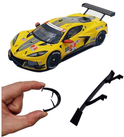 blackslot Flexibler Spoiler, Carrera Zubehör für 124 Chevrolet Corvette C8.R, Carrera Bahn Zubehör, Tuning Kleinteil Ersatzteil