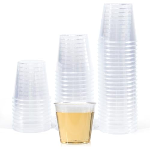 Cheerhom 50 Pezzi di Shot Glasses Plastica, 30ml Shot Glasses, Plastica Tazza, PS Materiale Shot Mug, Tazza Riutilizzabile di Plastica, Bicchieri da Bere, per Degustazioni, Feste, Natale