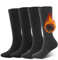 SIMIYA 4 Paar Socken Damen, Thermo Kniestrümpfe Damen Stützstrümpfe aus Atmungsaktiver Baumwolle Damen Warme Thermosocken für Winter (Schwarz+Grau)