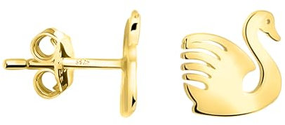 SOFIA MILANI - Damen Ohrringe 925 Silber - vergoldet/golden - Schwan Ohrstecker - E2799