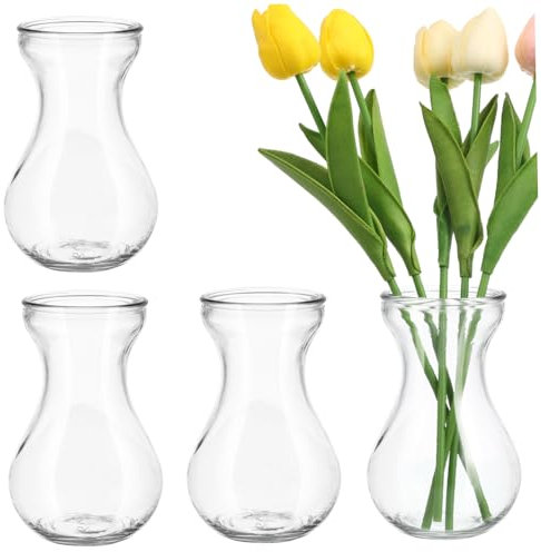 PRETYZOOM 4 Stücke Glas Hyazinthen Vase Hydrokultur Pflanzen Vase für Home Office Elegante Decor