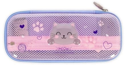 Legami - Trousse Wonderwow, Thème Kitty, 2 Compartiments et Porte-Stylo intérieur, Compartiment intérieur avec Tissu en Maille, Fermeture à Glissière, 23 x 11 x 5 cm