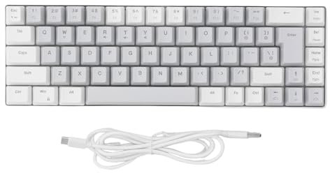 Annadue 68 Teclas Teclado de Juego Compacto 60% RGB Retroiluminado Feel Mechanical Feel USB Teclado Cableado para la Computadora Portátil PC con 25 Teclas Controles Multimedia