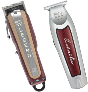 Wahl Cordless Legend et Detailer Li, Set de Coiffage Sans Fil | Set Tondeuse Legend Sans Fil et Detailer Li Lame en T Extra-Large, 8 Peignes, jusqu'à 100 Minutes d'Autonomie
