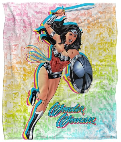 Wonder Woman Comic Character Silky Touch Super Soft Throw Blanket 152 X 127 cm, White
