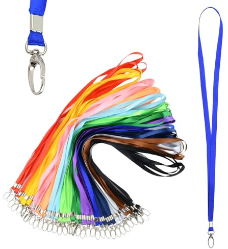 Culinavog 39 Stück Schlüsselbänder, Umhängebänder, 45 CM Lanyard mit Karabinerhaken, Tragbarer Nackenriemen, Halsband für Ausweise, Abzeichenhüllen, Schlüssel, Pfeifen