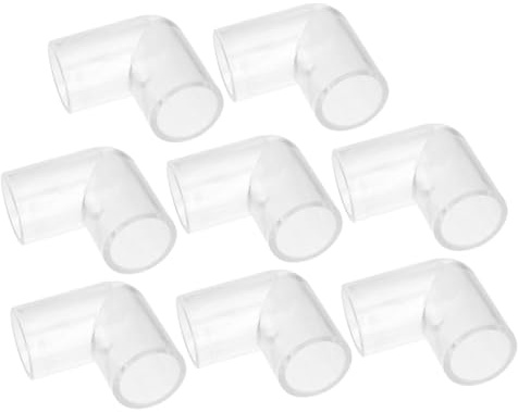 GRIRIW 8 Stück Acryl Schlauchverbinder 90° Winkelverbinder Transparent 25mm für Aquarien Wasseranschluss Zubehör