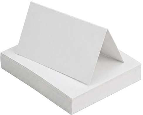 100 Stück Faltkarten Blanko Karten zum Selbstgestalten für Menükarten und Tischkarten Geburtstag,Tischkarten Hochzeit, Individuelle für Feiern und Veranstaltungen, Weiß