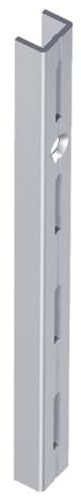 Element System 10000-00005 WANDSCHIENE einreihig – stabile Aufhängeschienen zur flexiblen Montage von Regalsystemen, für Wandregale, Stahl, Weißaluminium, 50 cm, 2 Stück