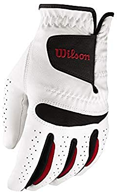 Wilson Herren Golfhandschuh, Größe ML, Rechts, MRH, Weiß, Feel Plus, WGJA00065ML