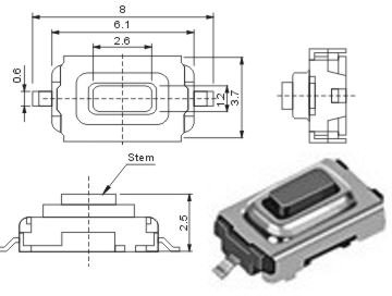 10 Stück SMD Subminiatur-Taster für Auto-FFB und Garagenfernbedienung RoHS (elpohl®)